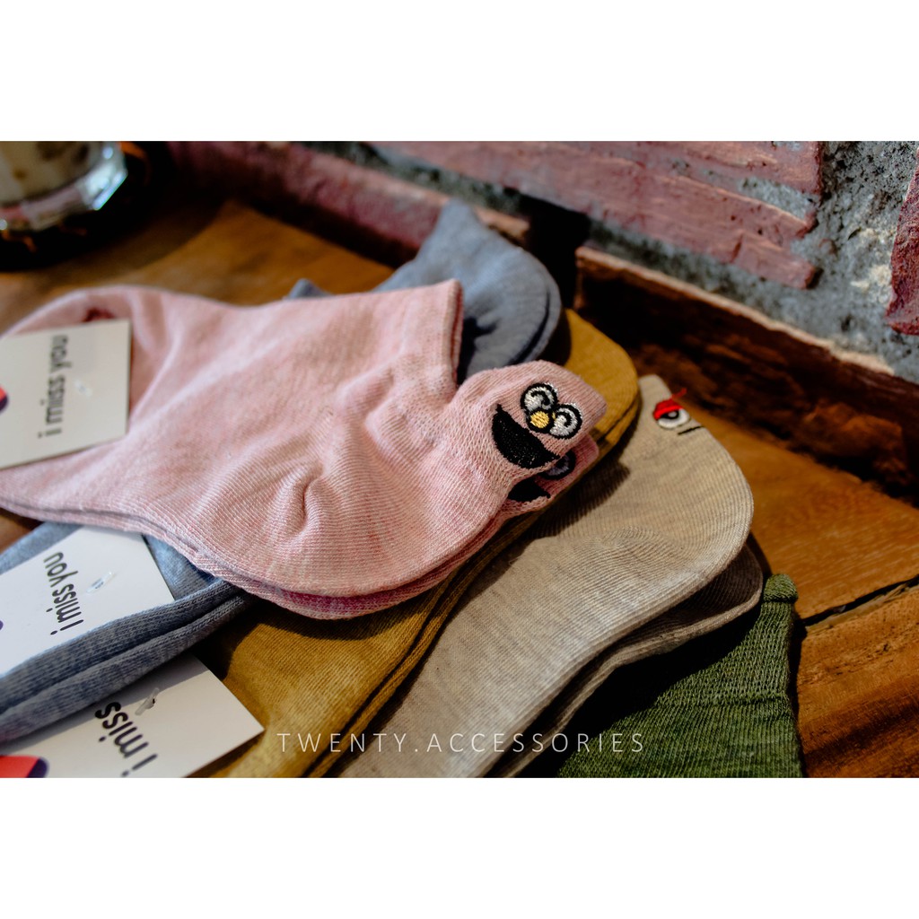Vớ ngắn unisex thêu hoạt hình dễ thương
