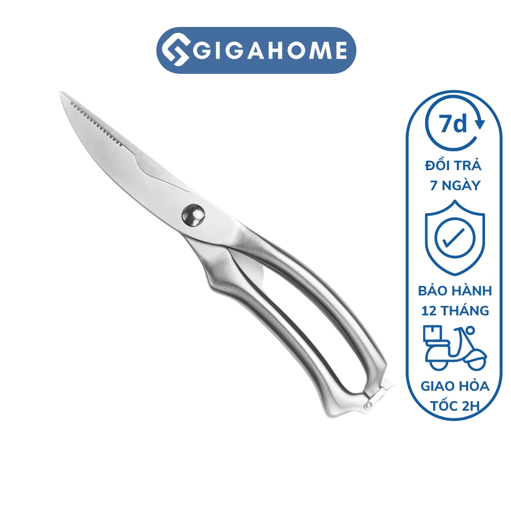 Kéo Nhà Bếp Cắt Gà, Cá Đa Năng GIGAHOME Lưỡi Cong Có Móc Khóa Cài 9447