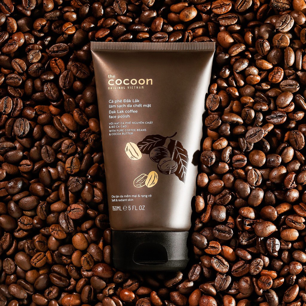 Tẩy da chết mặt cà phê Đắk Lắk Cocoon 150ml Dak Lak coffee face polish - Vegan Society