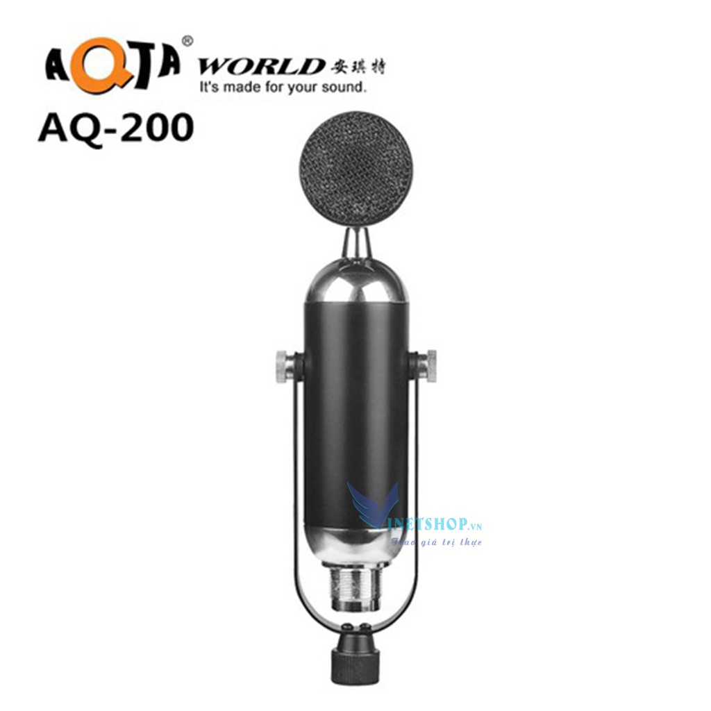 Micro thu âm AQ200 ( hàng nhập khẩu) DÙNG LIVESTREAM, KARAOKE CỰC HAY dc3646