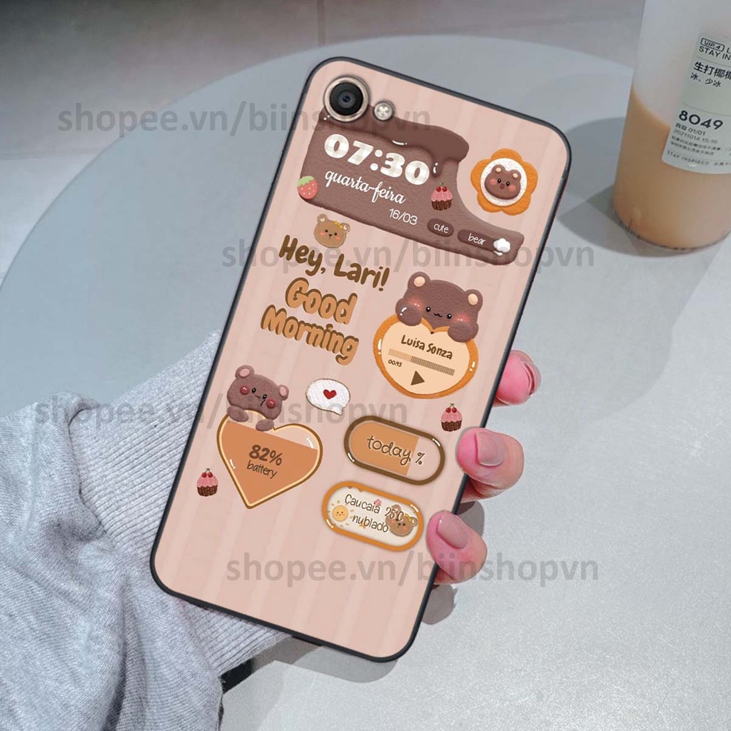 Ốp Vivo V5 / V5 Plus / Y67 in 3D icon gấu nổi siêu xinh, siêu đáng yêu, cá tính phong cách