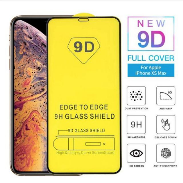 Kính Cường Lực Iphone, miếng dán màn hình 9D Full Màn, dành cho Cho Iphone 6/6s/7/8 Plus/ X, Xs Max