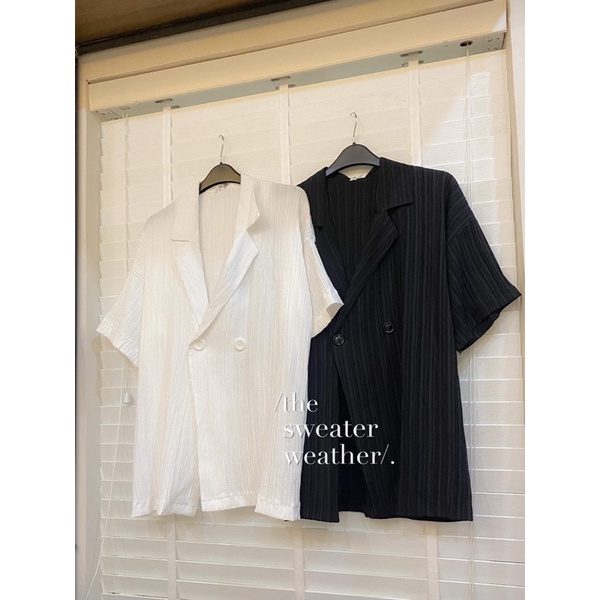 [Mã SKAMCLU7 giảm 10% tối đa 50K đơn 0Đ] Áo khoác cổ vest chất nhăn mỏng mềm mặc hè 2 cúc ( Ảnh thật ) | BigBuy360 - bigbuy360.vn