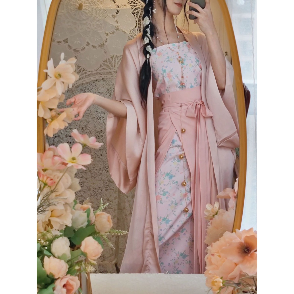 Si Taoyao Hán Phục Dáng Dài Thắt Nút in Hoa Khô Đền Khô Dễ Phối Đồ Phong Cách Si Taoyao Hanfu Cho Nữ Sản Xuất Tại Song Dynasty Han Elements Day 9.20