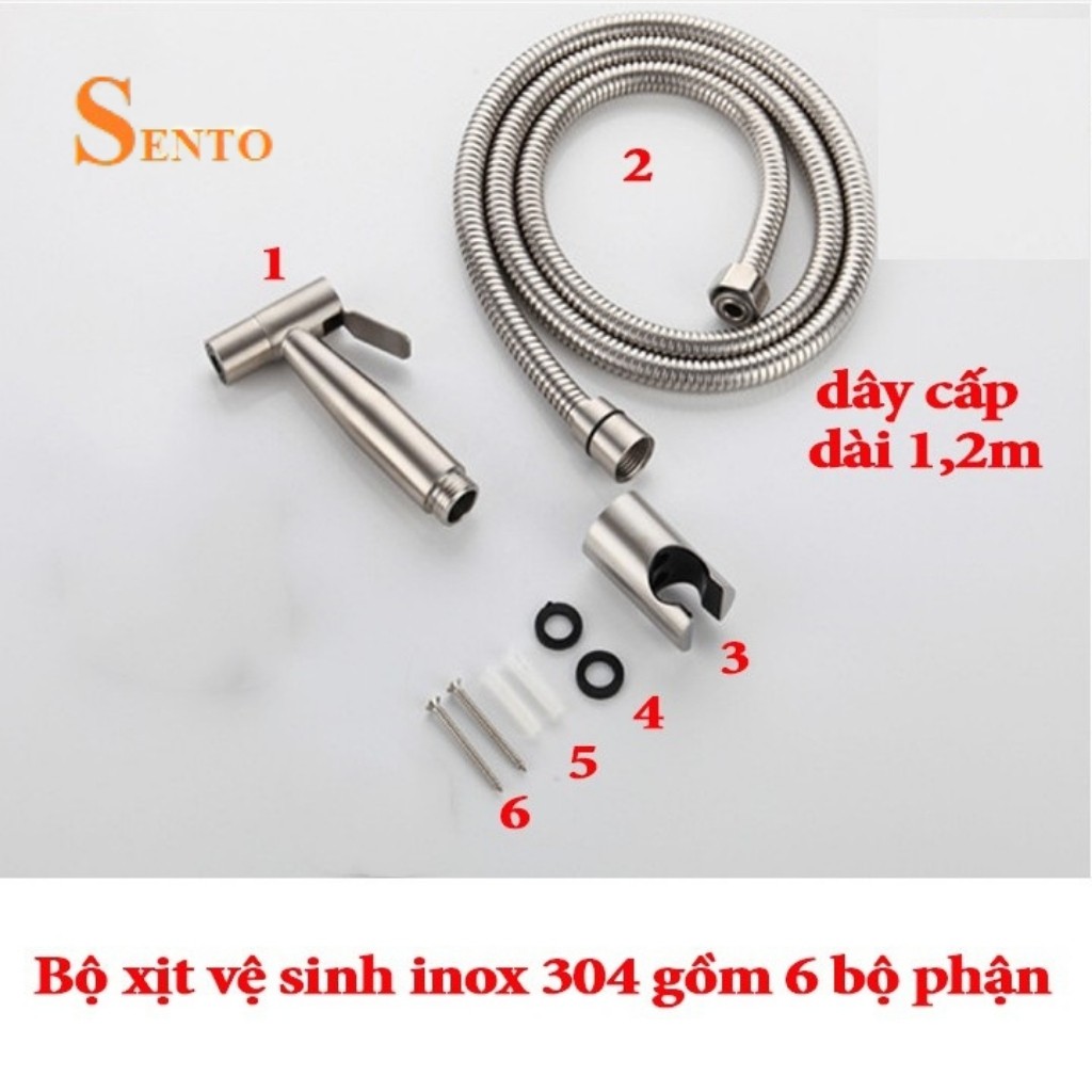 Vòi xịt vệ sinh SENTO xịt bồn cầu toilet chất liệu SUS304 cao cấp cho dòng nước siêu mạnh