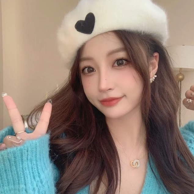 Mũ Beret Lông Thỏ Phong Cách Hàn Quốc Chất Lượng Cao