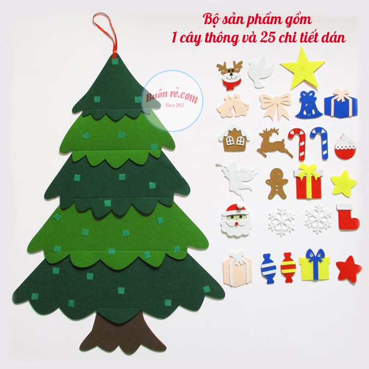 Cây thông noel dán treo tường 2 lớp hot trend 2021 – Miếng dán trang trí giáng sinh – 01122 | BigBuy360 - bigbuy360.vn