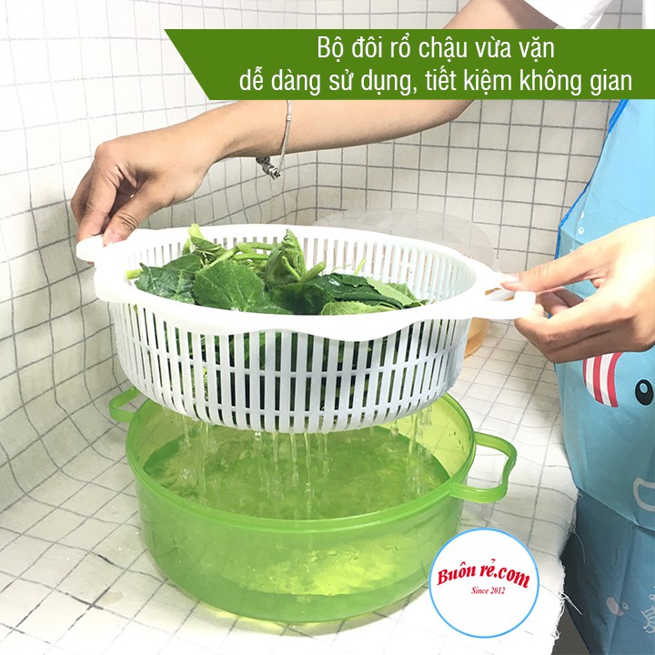 Bộ rổ chậu tròn kèm nắp đậy NHỰA SONG LONG PLASTIC (NO: 2896)- bộ rổ chậu 3 chi tiết đa năng – Buôn rẻ 01201