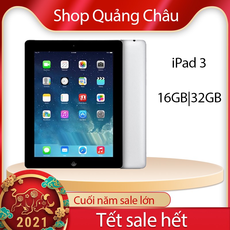 Máy tính bảng iPad 3 quốc tế chính hãng apple màn hình retina sắc nét ram lên đến 1GB học tập giải trí tuyệt vời