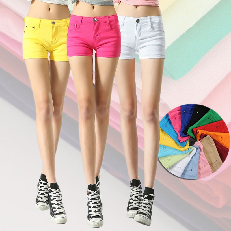 Quần Short Jean 98% cotton Lưng Vừa Thời Trang Mùa Hè Hàn Quốc 2022