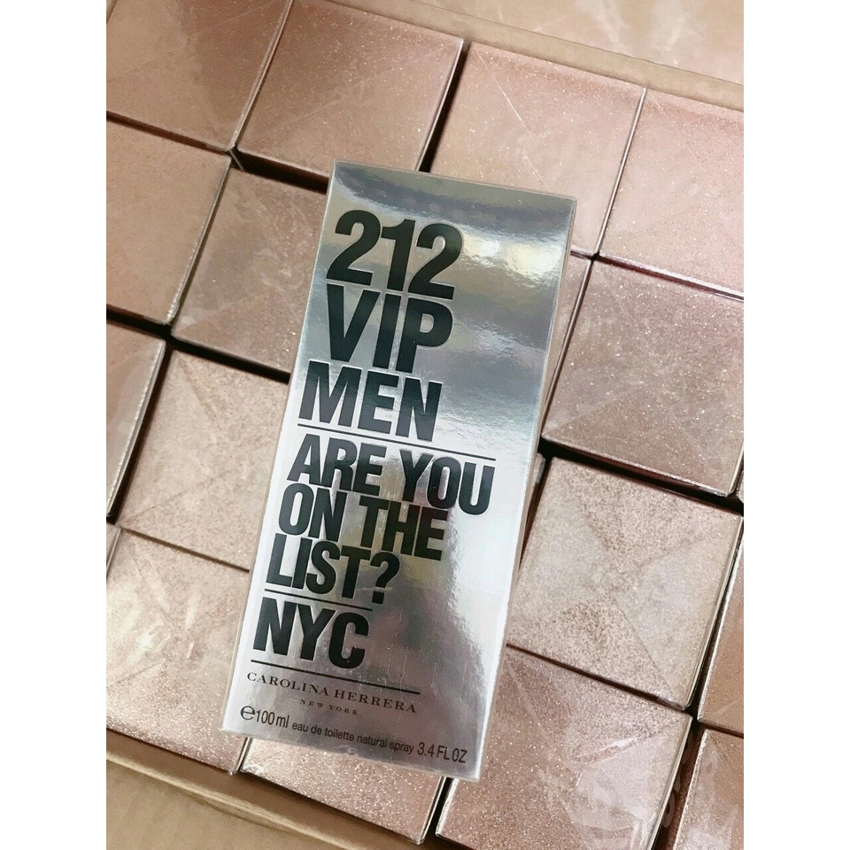 Nước Hoa nam Carolina Herrera 212 Vip Men EDT 100ml 212 vip nắp bạc nước hoa nam thơm lâu mùi dịu mát
