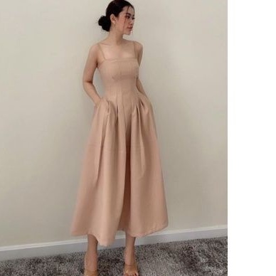 Đầm Xòe 2 dây dáng dài dự tiệc sang chảnh, Váy Đầm Đẹp giá rẻ