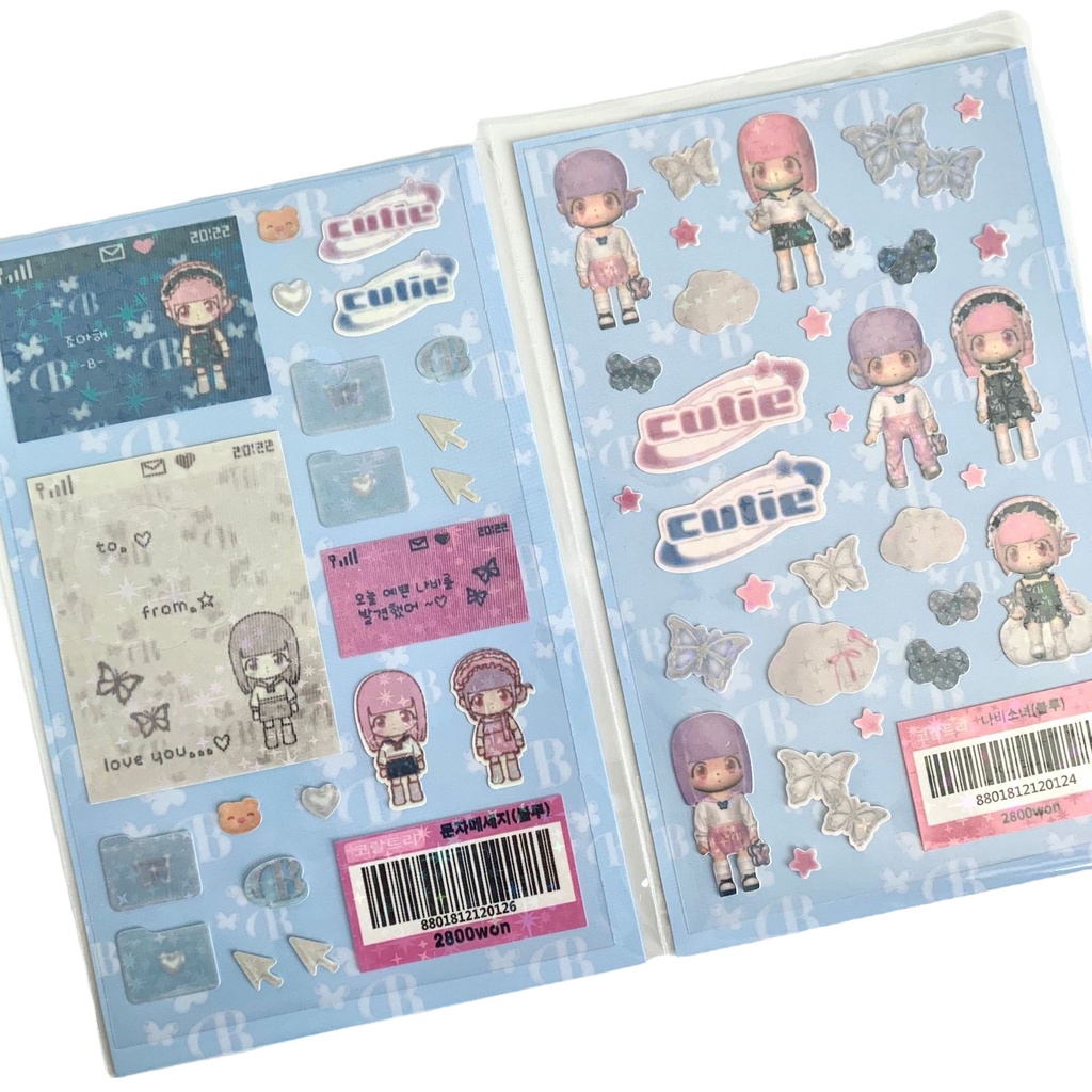 Ins Nhãn Dán Thẻ Cuckoo Nhỏ Nhắn Màu Laser Hình Bướm Bé Gái Châu Á Dễ Thương Cho Sách Cuckoo