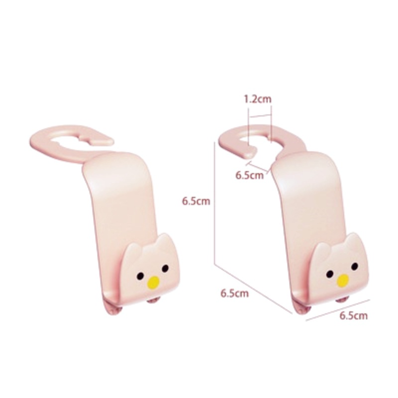 Set 2 Móc Treo Đồ Chịu Lực Tốt Hình Mèo Hoạt Hình Sáng Tạo Đa Năng Gắn Sau Ghế Xe Hơi