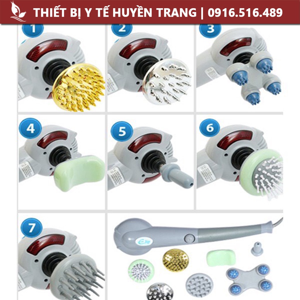 Máy Đấm Bóp Lưng Cầm Tay, Massage Vai Gáy Cổ Mini 3 Đầu/ 7 Đầu/ 11 Đầu - Thiết Bị Y Tế Huyền Trang