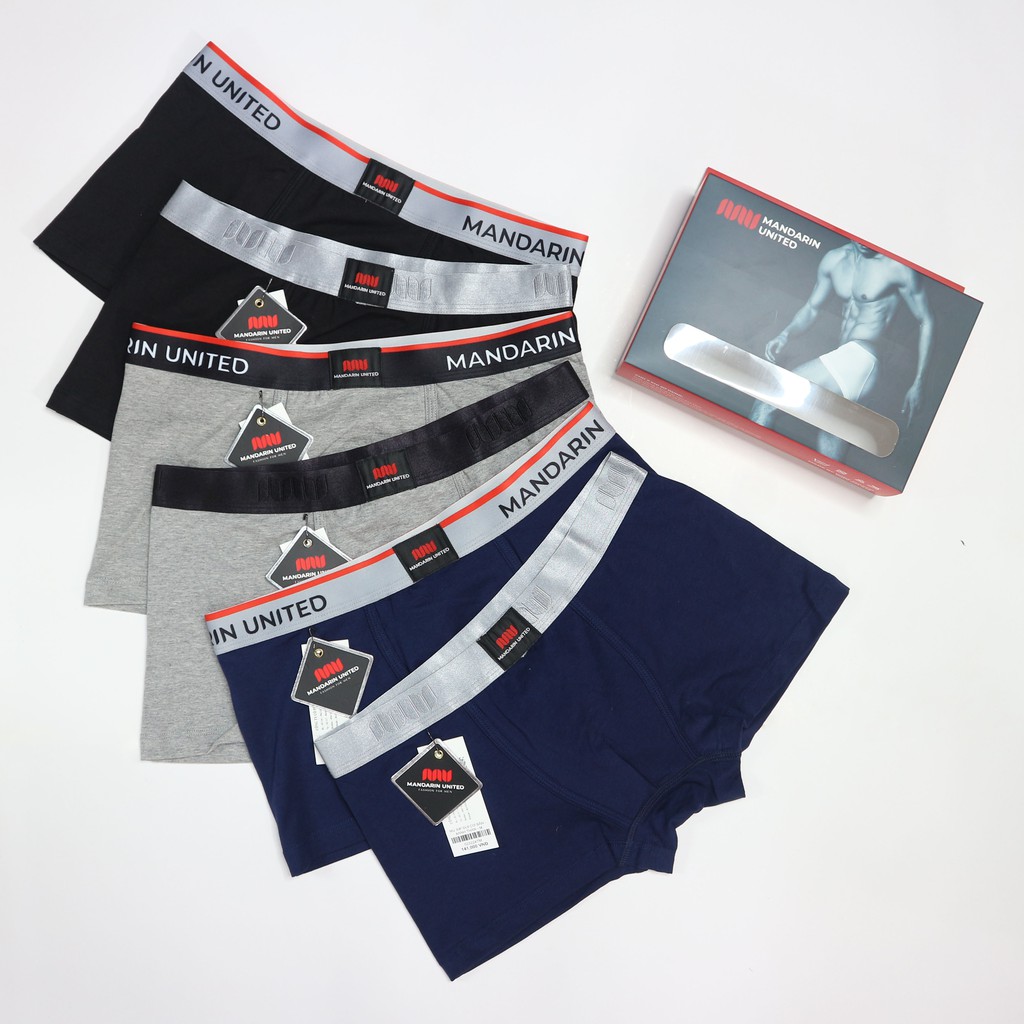 ☆ Quần lót nam MANDARIN sịp đùi vải cotton trơn thấm hút tốt chun siêu mỏng siêu ôm