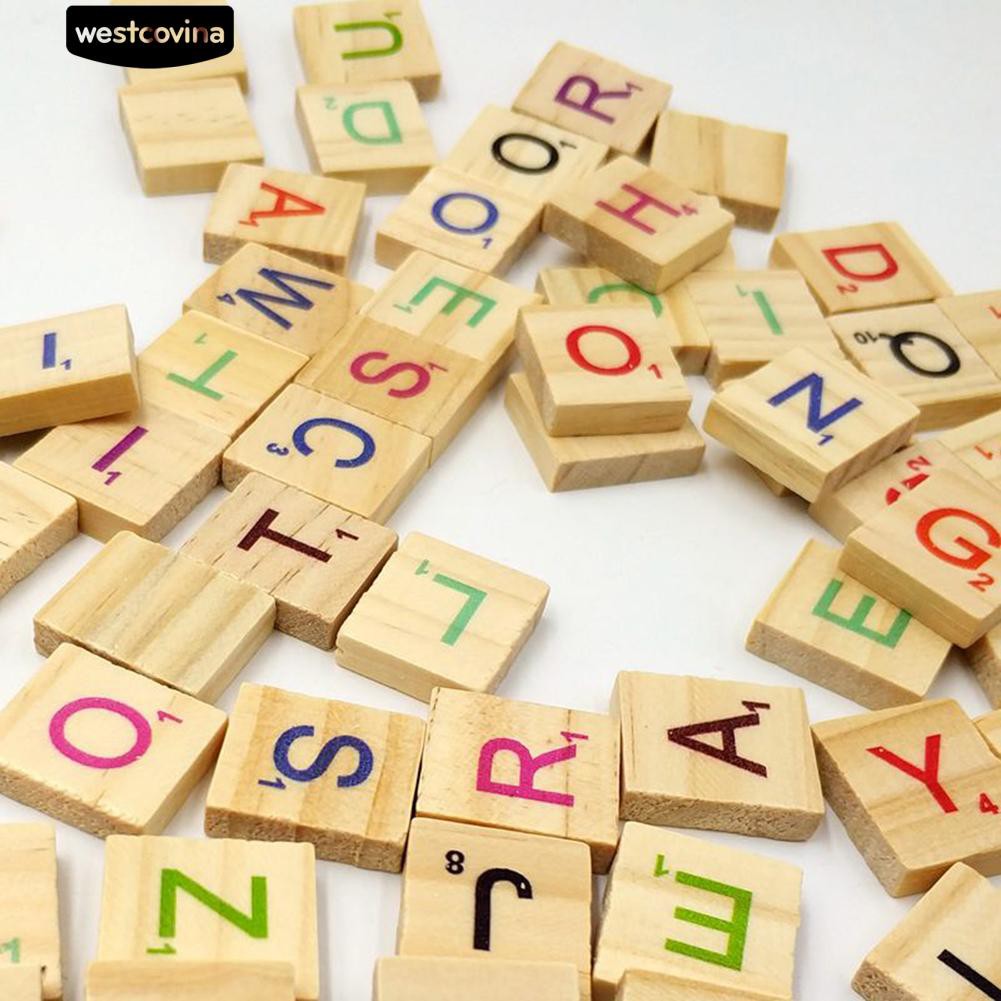 Set 100 Khối Gỗ In Chữ Cái Chữ Số Đáng Yêu Cho Bé