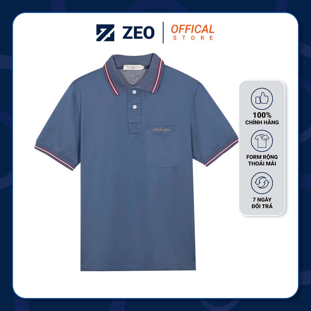 Áo thun nam có cổ bẻ trung niên Cao Cấp ZEO STORE vải Cotton form rộng thoải mái