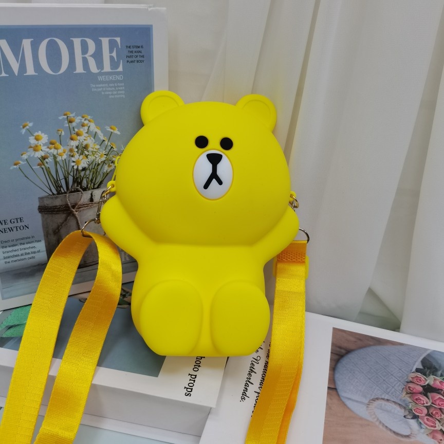 Túi Đeo Chéo Silicon Hình Gấu Brown Bear Cỡ Lớn , TÚI XÁCH NỮ ĐỰNG ĐIỆN THOẠI T070