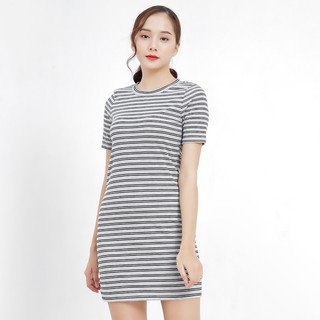 [Mã FASHIONMALLT4 giảm 15% đơn 150k] Đầm thun nữ Callia Viva cổ tròn (Xanh/Xám)