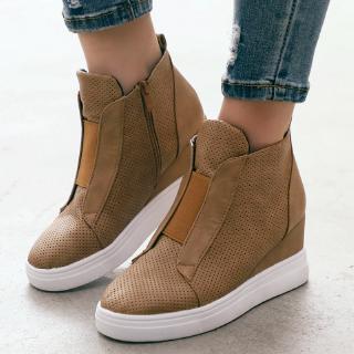 Giày lười nữ khóa kéo thời trang