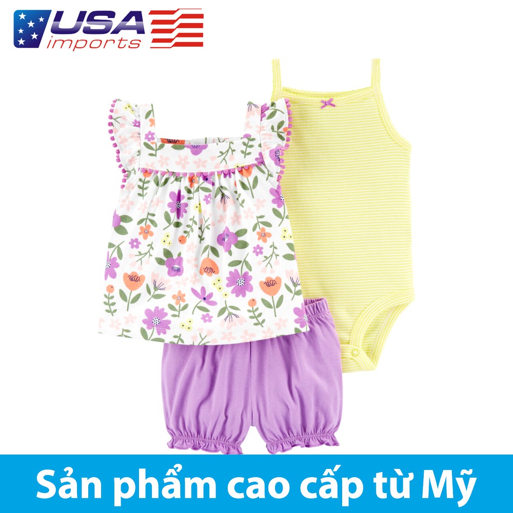 Set 3 món áo liền quần kèm quần short Car-tờ Auth Từ Mỹ (1H354510)