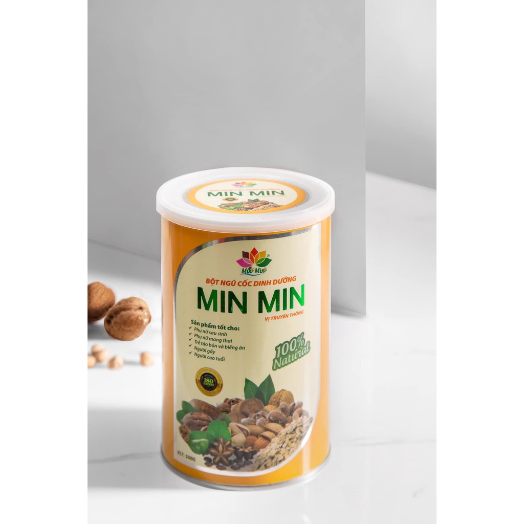 Bột Ngũ Cốc Dinh Dưỡng MIN MIN Vị Truyền Thống[COMBO 1.5 kg ] Từ 29 Loại Hạt hộp 500gr