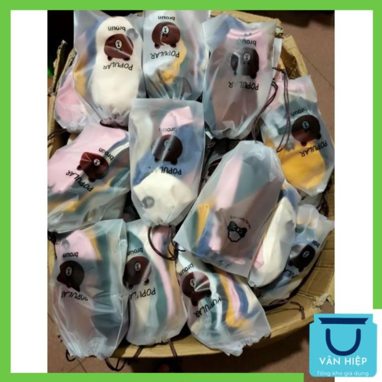 Set 10 Đôi Tất Nữ, Vớ Nữ Hình Gấu Brown Kèm Túi Đựng Siêu Xinh