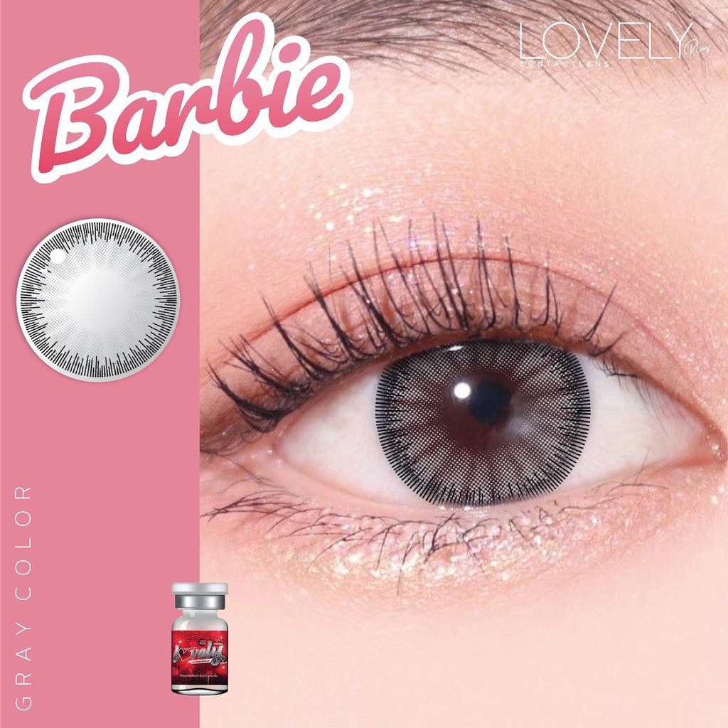 Lens mắt xám giãn to Barbie 0 độ