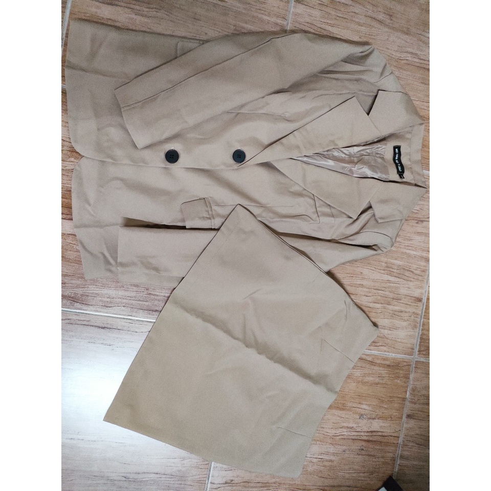 Ảnh thật 4 hình cuối-HC428.Set áo blazer kèm chân váy xuân thu Hàn Quốc