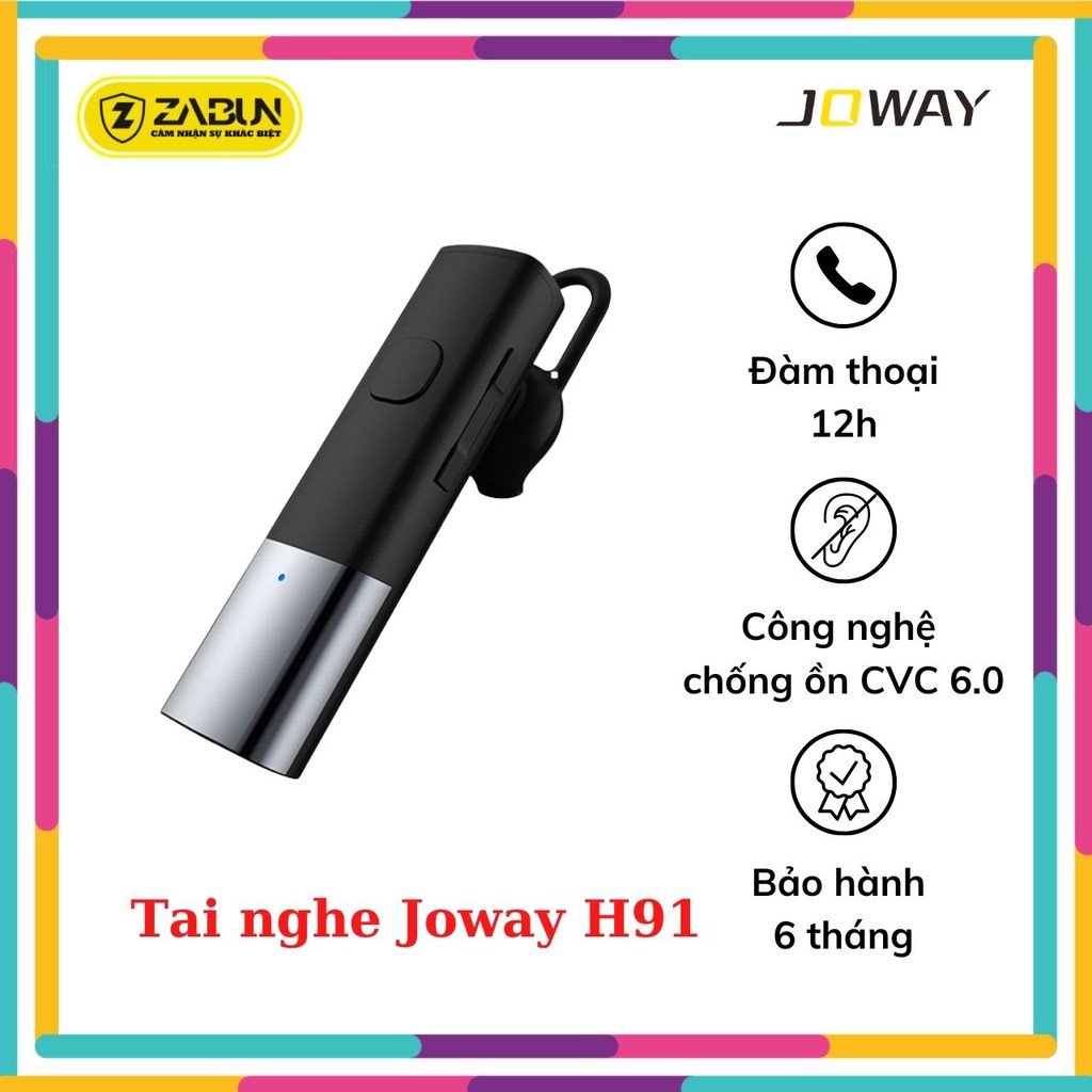 [Tai Nghe Thể Thao Chống Ồn] Tai Nghe Joway H91 Kết Nối Bluetooth, Nhỏ Gọn, Thiết Kế Bám Tai, Chống Thấm Nước Và Mồ Hôi