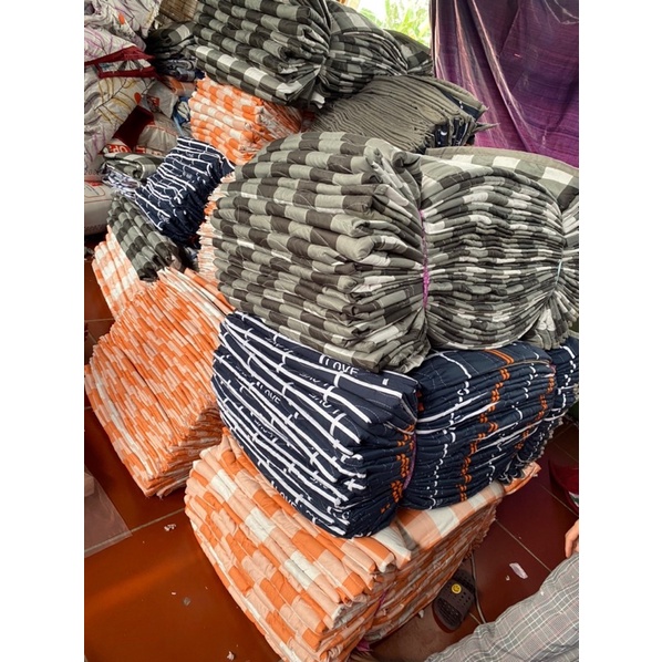 Chăn Hè Thu MUJI Đũi Kẻ Trần Bông