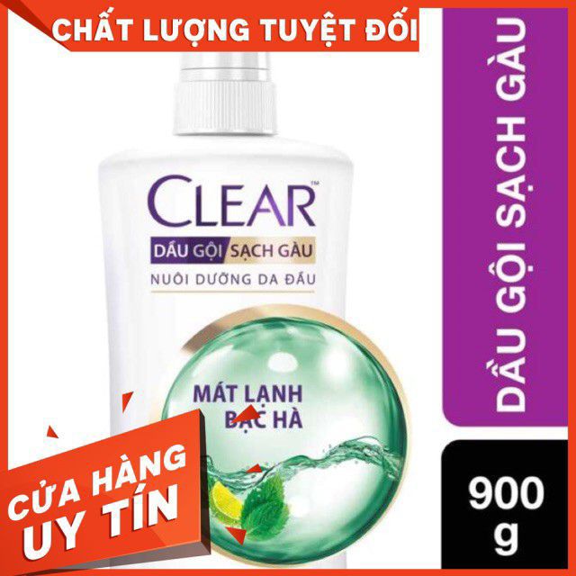 [mẫu mới giá in 182k] Dầu gội clear 880g bạc hà