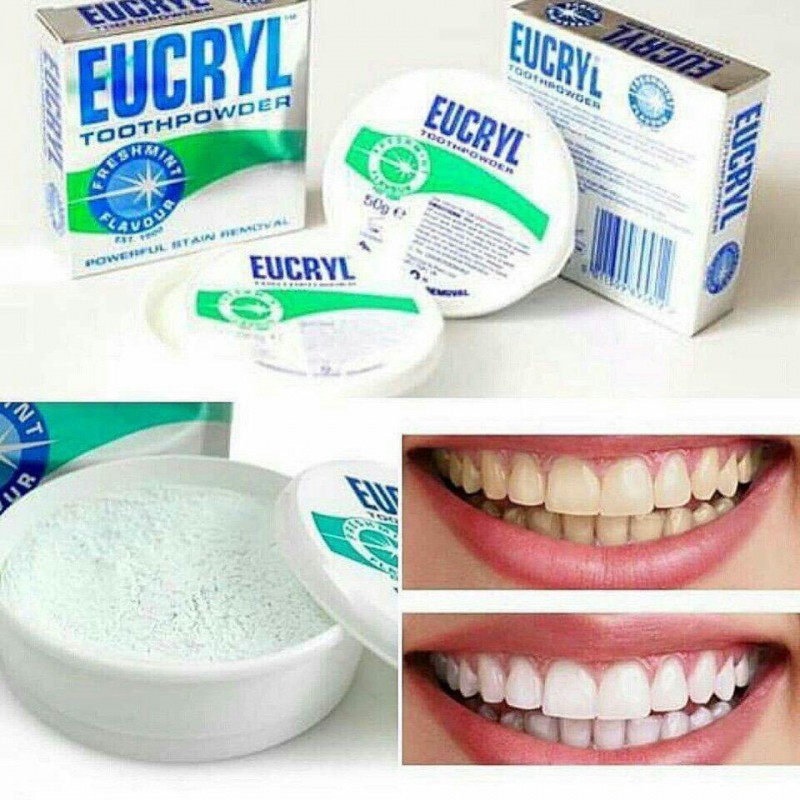 Bột trắng răng FREESHIP Bột trắng răng Eucryl Toothpowder Anh hương bạc hà dịu nhẹ