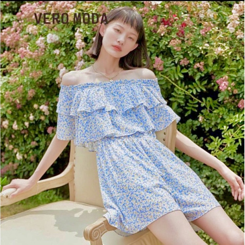 Đầm jump trễ vai hoa nhí cao cấp Vero Moda