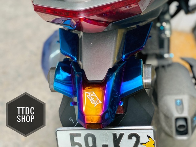 Chụp cóc Inox Xi màu Titan Vario King Drag