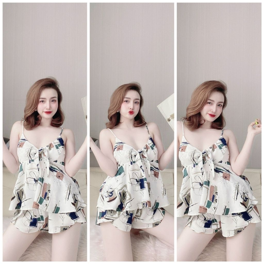 Đồ Ngủ Nữ❣️FREE SHIP❣️Đồ Ngủ Sexy Lụa Latin Cao Cấp Mềm Mại Xinh Xắn &lt; 65kg