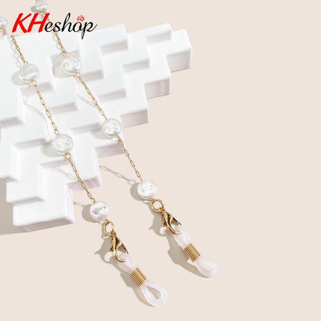 Dây Chuỗi hạt Ngọc 8*3mm đeo kính, khẩu trang siêu tiện lợi, Phong cách Retro cổ đại, mã Y6028