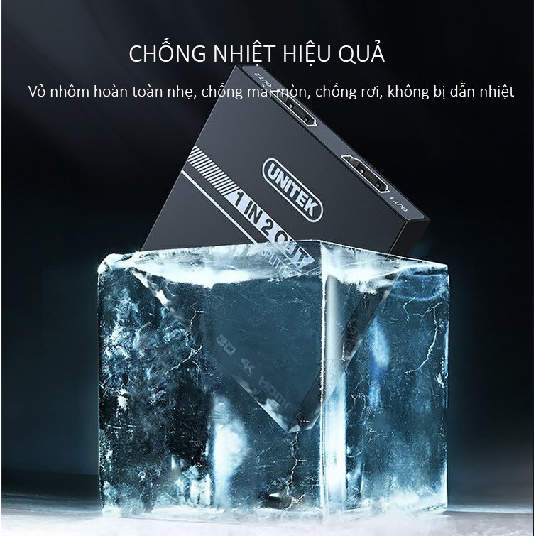 Bộ Chia HDMI 1 Ra 2 Cổng UNITEK V116A Hỗ Trợ 4K Cao Cấp