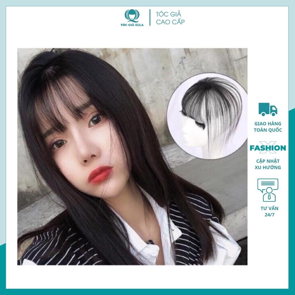 Tóc giả nữ mái ❤️FREESHIP❤️ Tóc giả mái thưa 3D tóc thật buộc xoã