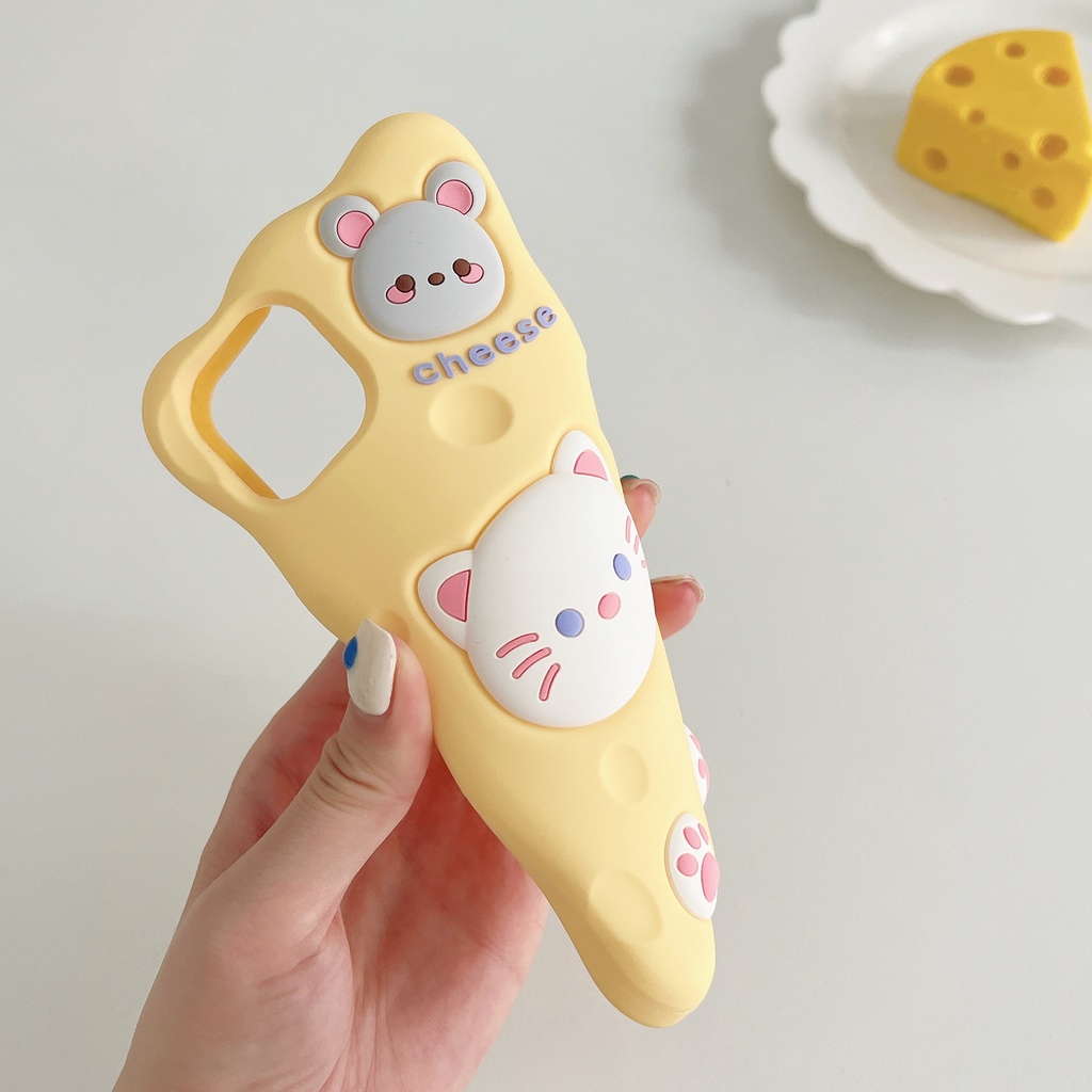 Ốp Điện Thoại Dẻo Họa Tiết Hoạt Hình Mèo / Chuột Dễ Thương Chống Rơi Cho iPhone 11 / 12 / 12PRO MAX / 13PRO MAX