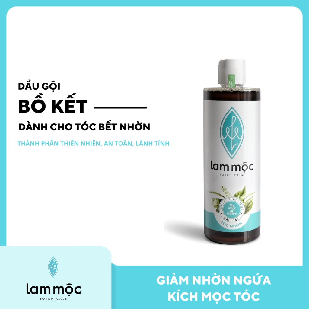 [Mã SKAMLTEX16 giảm 10K đơn 50K] [GIẢM NHỜN, GIẢM RỤNG TÓC] - Dầu gội bồ kết Lam Mộc - tóc nhờn - 500ml