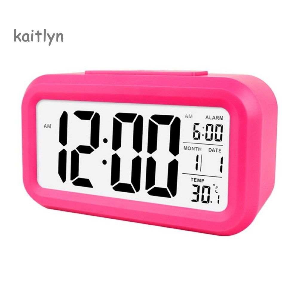 Đồng hồ báo thức để bàn có màn hình LCD hiển thị nhiệt độ