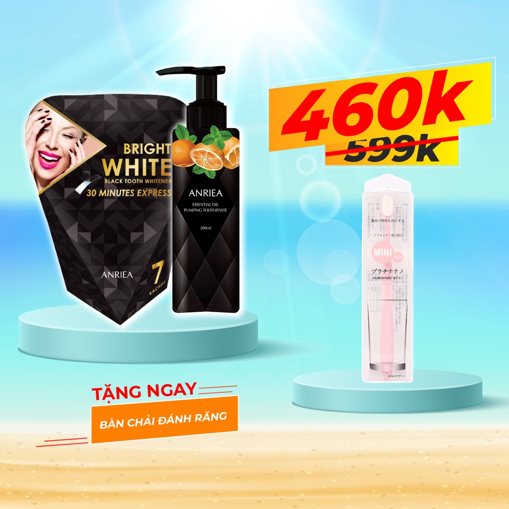 Combo Liệu Trình 7 Ngày Miếng Dán Trắng Răng + Kem Đánh Răng Cam TẶNG 1 Bàn Chải Đánh Răng - A02.A05.A13