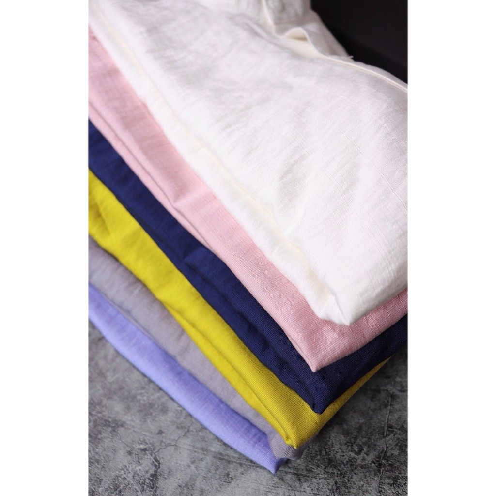 ÁO SƠ MI NAM CỔ TRỤ VẢI ĐŨI KHÔNG NHĂN