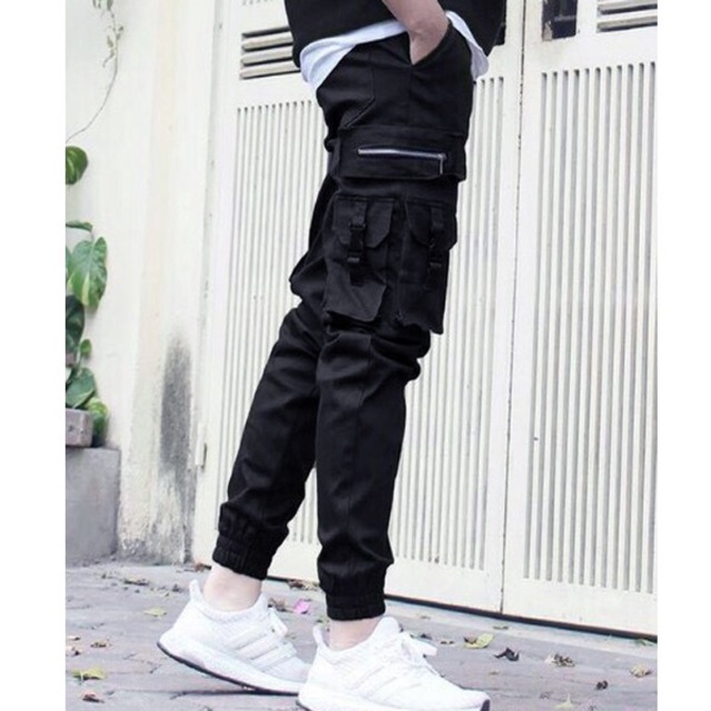 Quần jogger túi hộp nam nữ phối chốt  chất kaki co giãn mịn, đẹp, cực chất