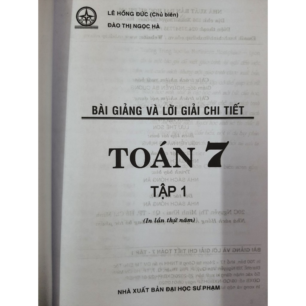 Sách - Bài giảng và lời giải chi tiết Toán 7 tập 1