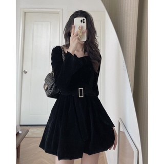 Audrey Váy nhung cúp ngực kèm đai ngọc 7323