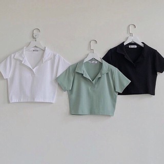 ÁO CROPTOP NỮ, ÁO POLO CỔ BẺ