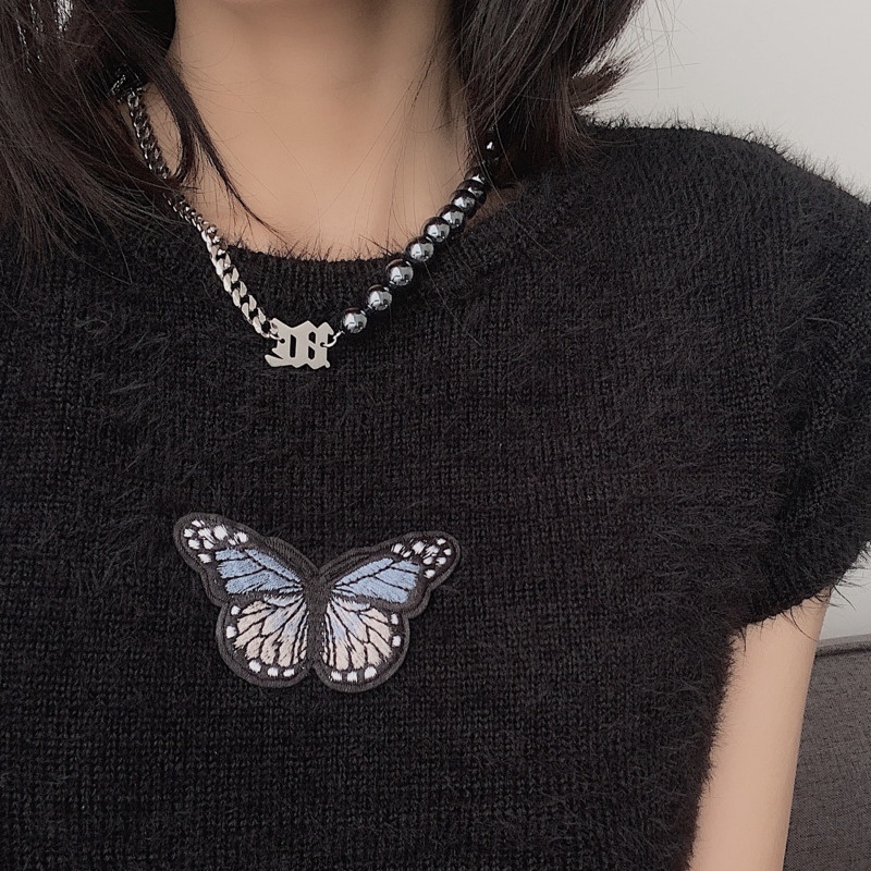 Vòng Cổ Nữ Đính Ngọc Trai Đen Phong Cách Hàn Quốc Sang Trọng